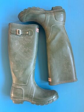 Hunter Olive Green Tall Rubber Boots